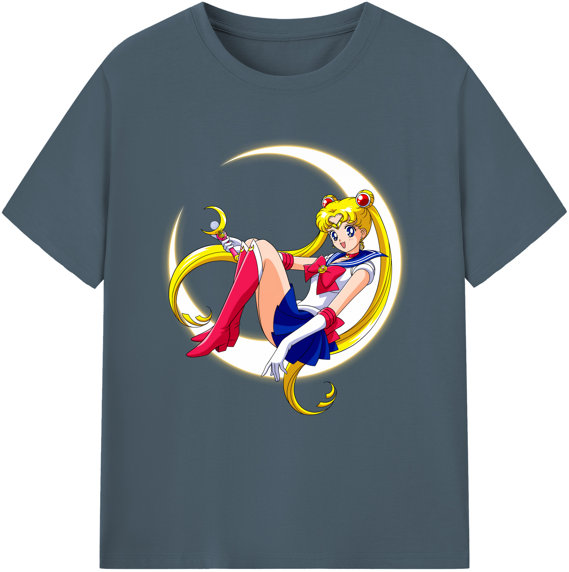 （画像用） 美少女戦士セーラームーン 月野 うさぎ つきの うさぎ Sailor Moon Tsukino Usagi 綿100％半袖Tシャツ（フロントプリント）